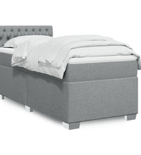 Boxspringbett mit Matratze Hellgrau 90x200 cm Stoff