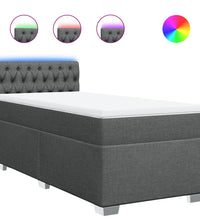 Boxspringbett mit Matratze Dunkelgrau 90x200 cm Stoff