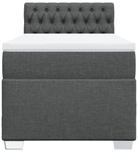Boxspringbett mit Matratze Dunkelgrau 90x200 cm Stoff
