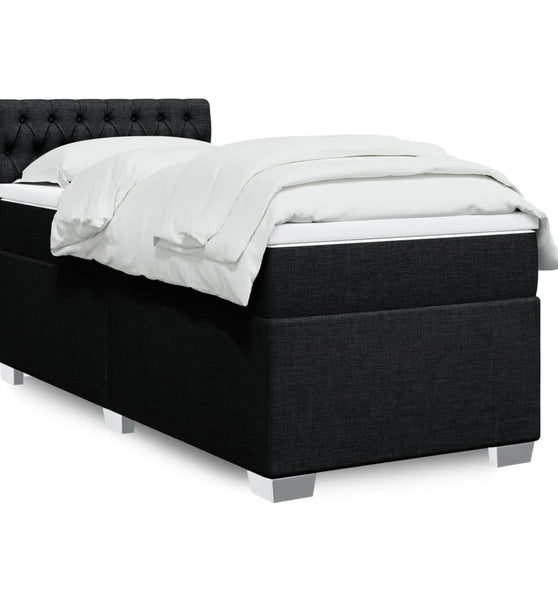 Boxspringbett mit Matratze Schwarz 90x200 cm Stoff