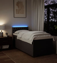 Boxspringbett mit Matratze Dunkelbraun 90x200 cm Stoff