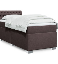 Boxspringbett mit Matratze Dunkelbraun 90x200 cm Stoff