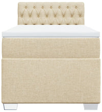 Boxspringbett mit Matratze Creme 90x200 cm Stoff