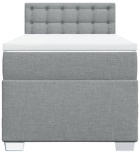 Boxspringbett mit Matratze Hellgrau 90x200 cm Stoff