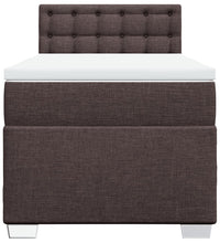 Boxspringbett mit Matratze Dunkelbraun 90x200 cm Stoff