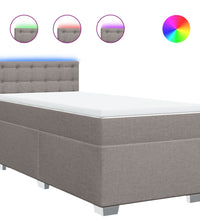 Boxspringbett mit Matratze Taupe 90x200 cm Stoff