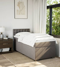 Boxspringbett mit Matratze Taupe 90x200 cm Stoff