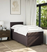 Boxspringbett mit Matratze Dunkelbraun 100x200 cm Stoff