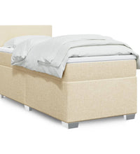 Boxspringbett mit Matratze Creme 100x200 cm Stoff