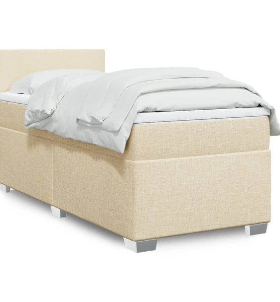 Boxspringbett mit Matratze Creme 100x200 cm Stoff