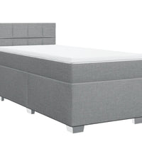 Boxspringbett mit Matratze Hellgrau 100x200 cm Stoff