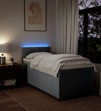 Boxspringbett mit Matratze Hellgrau 100x200 cm Stoff