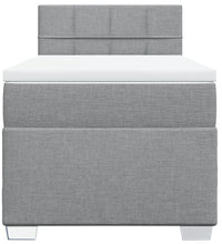 Boxspringbett mit Matratze Hellgrau 100x200 cm Stoff