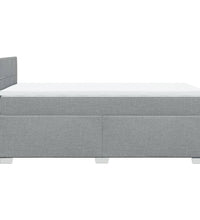 Boxspringbett mit Matratze Hellgrau 100x200 cm Stoff