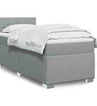 Boxspringbett mit Matratze Hellgrau 100x200 cm Stoff