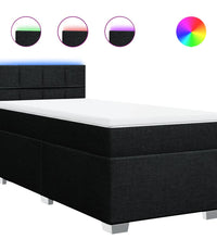 Boxspringbett mit Matratze Schwarz 100x200 cm Stoff