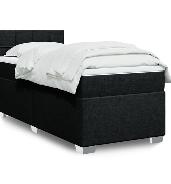 Boxspringbett mit Matratze Schwarz 100x200 cm Stoff