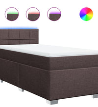 Boxspringbett mit Matratze Dunkelbraun 100x200 cm Stoff