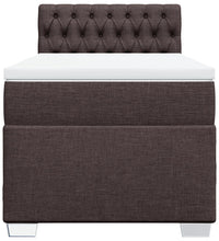 Boxspringbett mit Matratze Dunkelbraun 100x200 cm Stoff