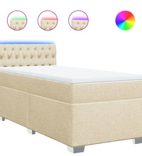 Boxspringbett mit Matratze Creme 100x200 cm Stoff