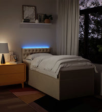 Boxspringbett mit Matratze Creme 100x200 cm Stoff