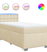 Boxspringbett mit Matratze Creme 100x200 cm Stoff