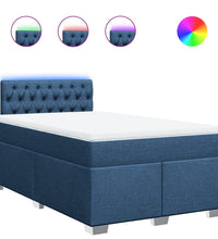 Boxspringbett mit Matratze Blau 120x190 cm Stoff