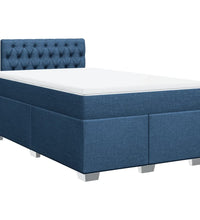 Boxspringbett mit Matratze Blau 120x190 cm Stoff
