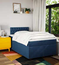Boxspringbett mit Matratze Blau 120x190 cm Stoff