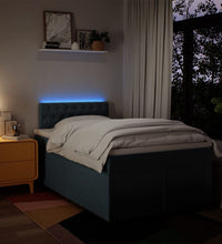 Boxspringbett mit Matratze Blau 120x190 cm Stoff
