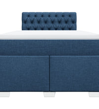 Boxspringbett mit Matratze Blau 120x190 cm Stoff