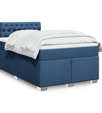 Boxspringbett mit Matratze Blau 120x190 cm Stoff