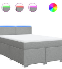 Boxspringbett mit Matratze Hellgrau 140x200 cm Stoff