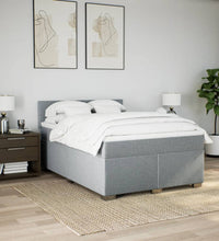 Boxspringbett mit Matratze Hellgrau 140x200 cm Stoff