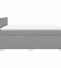 Boxspringbett mit Matratze Hellgrau 140x200 cm Stoff