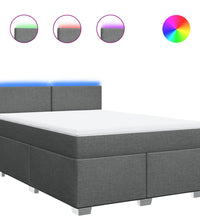 Boxspringbett mit Matratze Dunkelgrau 140x200 cm Stoff