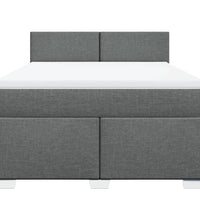 Boxspringbett mit Matratze Dunkelgrau 140x200 cm Stoff
