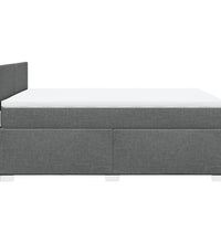 Boxspringbett mit Matratze Dunkelgrau 140x200 cm Stoff