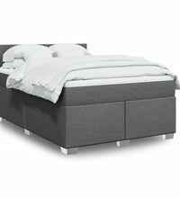 Boxspringbett mit Matratze Dunkelgrau 140x200 cm Stoff