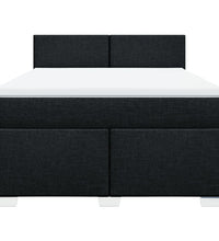 Boxspringbett mit Matratze Schwarz 140x200 cm Stoff