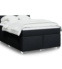 Boxspringbett mit Matratze Schwarz 140x200 cm Stoff
