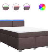 Boxspringbett mit Matratze Dunkelbraun 140x200 cm Stoff