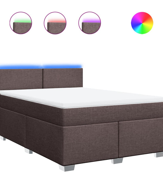 Boxspringbett mit Matratze Dunkelbraun 140x200 cm Stoff