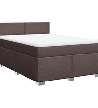 Boxspringbett mit Matratze Dunkelbraun 140x200 cm Stoff