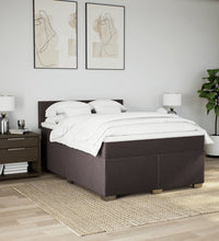Boxspringbett mit Matratze Dunkelbraun 140x200 cm Stoff