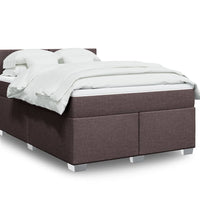Boxspringbett mit Matratze Dunkelbraun 140x200 cm Stoff