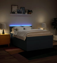 Boxspringbett mit Matratze Blau 140x200 cm Stoff