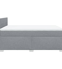 Boxspringbett mit Matratze Hellgrau 140x200 cm Stoff