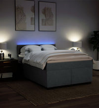 Boxspringbett mit Matratze Dunkelgrau 140x200 cm Stoff