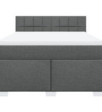 Boxspringbett mit Matratze Dunkelgrau 140x200 cm Stoff